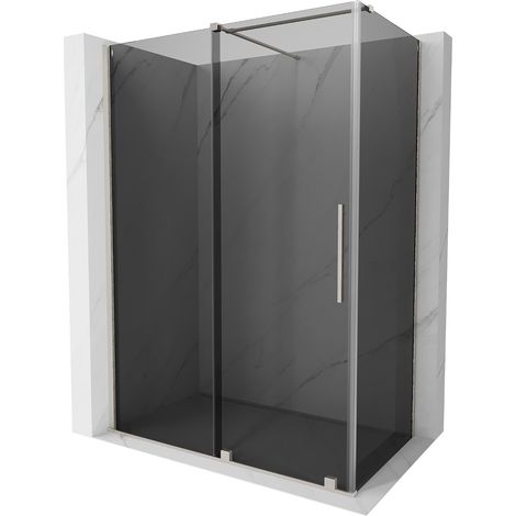 Mexen Velar cabina doccia scorrevole 140 x 75 cm, grafite, nichel spazzolato - 871-140-075-41-97 (1/5)