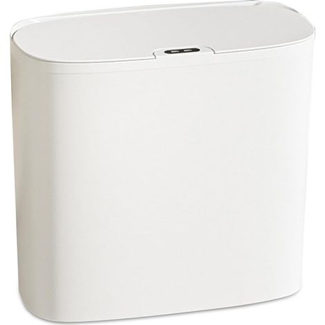 Poubelle automatique à capteur 12 l - Montage mural - Pour salle de bain et cuisine - Blanc (1/5)