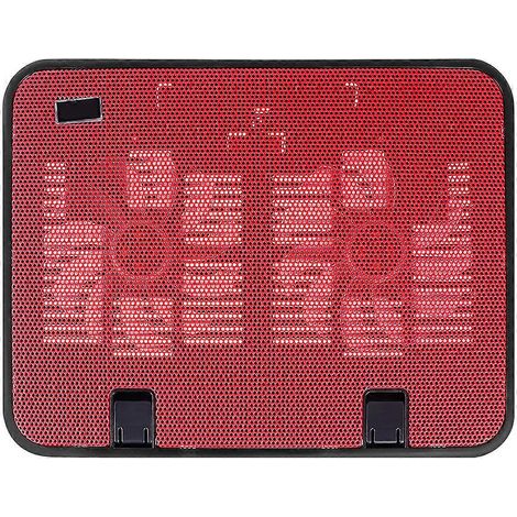Ventilateur pour ordinateur portable 14 pouces avec panneau métallique et double ventilateur, compatible avec le refroidissement rouge (1/5)