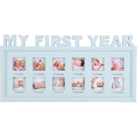 Cadre photo bébé nouveau-né souvenir première année, décoration murale chambre, cadeau spécial mémoire affichage. (1/5)