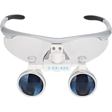 Loupe Dentaire 3.5X à Porter sur Tête, Loupes Chirurgicales Réglables pour Dentiste, Grossissement 3.5 Fois, Usage Professionnel, Léger et Confortable (1/5)