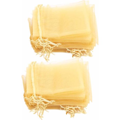 100 Sachets Organza 10x15cm pour Emballage Cadeaux, Mariage et Bijoux avec Cordon (1/5)