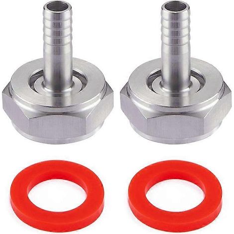 Bierschlauchkupplung aus Edelstahl, Bierleitungsanschluss-Set, Sechskantmutter 5/8 Zoll G-Gewinde x 5/16 Zoll B, 2 Stück (1/5)