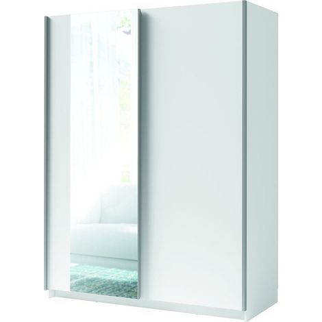 Armario GOZU 2 puertas correderas con espejo - Color Blanco - 150 x 198 x 62 cm (1/3)