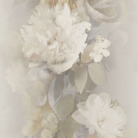 Vliestapete - AURORA - Hellbraun Olive Creme Blumen Floral Erismann - 1051337 (1/5)