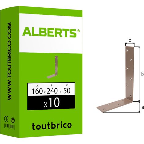 10 équerres poutre 160x240x50 beige galvanisé Duravis Alberts
