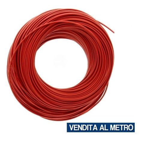 CAVO PER ALTE TEMPERATURE 200°C IN CALZAVETRO SILICONE VETRO MM 2.5 ROSSO 19436 (1/3)