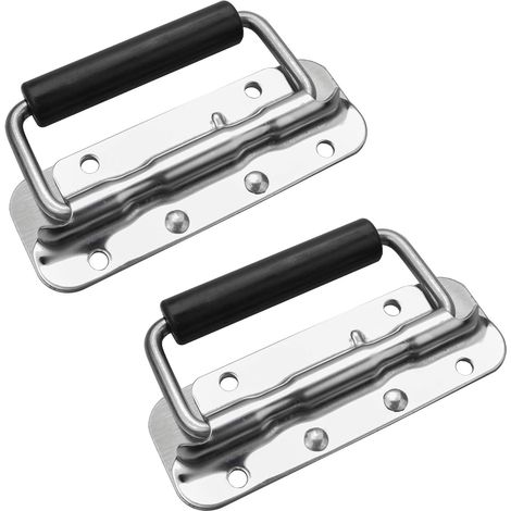 poignées pliantes à ressort en métal, poignées de boîte pliantes en acier inoxydable pour remplacement de boîte à outils (110 x 41 mm) (1/5)