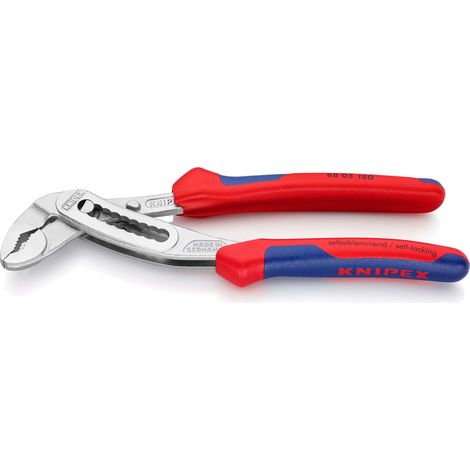 KNIPEX 88 05 180 Alligator® Pinza regolabile per tubi e dadi con manici multicomponente cromata 180 mm (1/2)