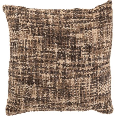 Coussin en Tweed "Cosy" 45x45cm Marron & Beige (1/4)