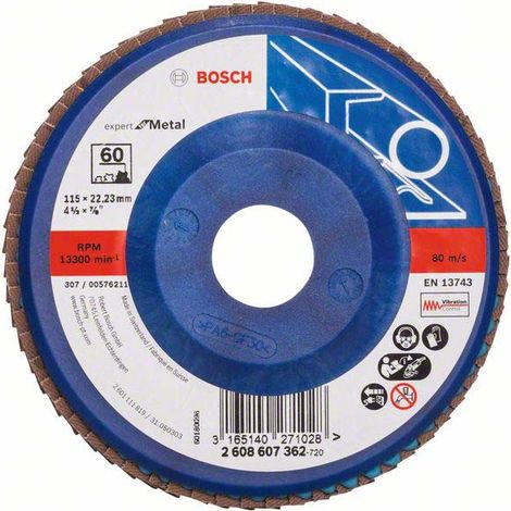 Bosch Accessories 2608607362 X551 Fächerschleifscheibe Durchmesser 115 mm Bohrungs-Ø 22.33 mm Körnun (1/5)
