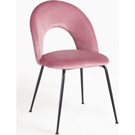 Sillas Comedor - Silla Dawa Black Terciopelo - Rosa