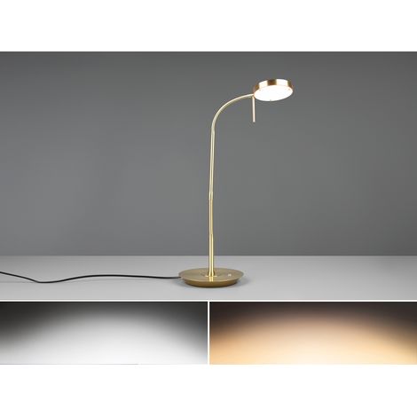 LED Schreibtischleuchte MONZA dimmbar mit Flexarm, Höhe 57cm, Messing (1/5)