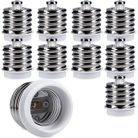 10x Adaptateur de douille - 10x convertisseur de douilles E40 vers E27 - Adaptateur de support de lampe culot E27 pour ampoule LED halogène (1/5)