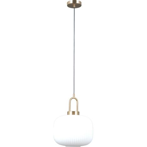 Lampada a sospensione FOSSE oro, vetro bianco E27 Italux (1/2)