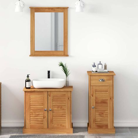 vidaXL Juego de muebles de baño con cajón VIGO 3 pcs Marrón miel (1/5)