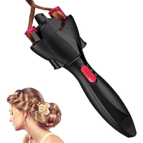 Appareil À Tresser Automatique - Pour Cheveux - Rotation 360° - Détection Sensible Anti-Encrassement - Fonctionne Sur 2 Piles AA - 1 Pièce (1/5)