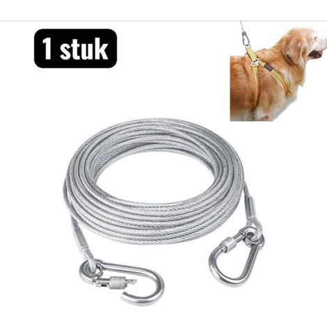 1 laisse pour chien - 10 m - Accessoires pour animaux - Gilets de sécurité - Laisse pour chat - Laisse pour chien en câble d'acier renforcé - Laisse extensible pour chiens de toutes tailles - Laisse a (1/5)