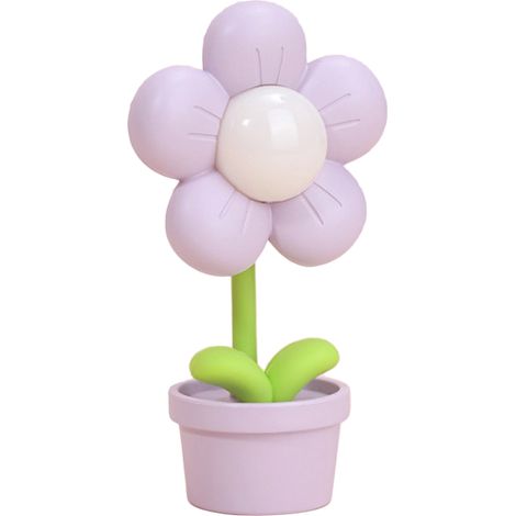 Veilleuse à fleurs pour enfants, douce, pliable à 360 degrés, alimentée par batterie, lampes de chevet, Living Rom violet