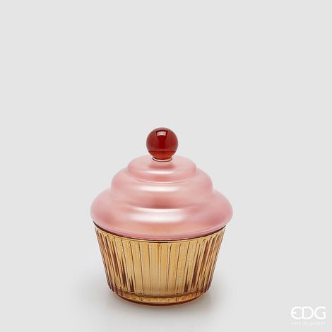 EDG Enzo De Gasperi Candela Cupcake Natale H 14,5 Cm D 12 Cm Waterlily Moss