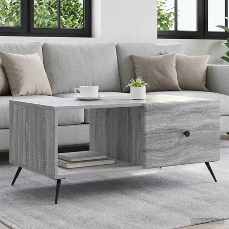 vidaXL Table basse Sonoma gris 90 x 50 x 40 cm Bois d'ingénierie (1/5)