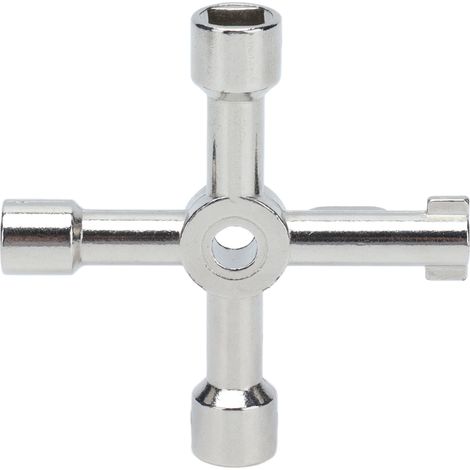 La clé multifonctionnelle 4 en 1 en forme de croix convient aux boîtiers de compteurs d'eau et de gaz électriques, aux armoires, aux portes d'ascenseur, aux compteurs d'eau et aux clés d'ouverture de (1/5)