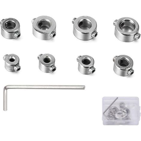 Lot de 9 bagues de butée de profondeur - Régulateur de position - Anneau de positionnement - Localisateur HSS - Limiteur de profondeur - Chevilles 3-12 mm (1/4)