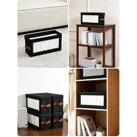 Boîte de rangement pour 4 DVD avec fenêtre de visualisation, organiseur de boîtes de DVD, couvercle et poignée, peut contenir jusqu'à 104 boîtes de DVD. (1/5)