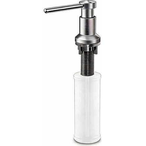 Distributeur de savon de cuisine intégré, distributeur de liquide vaisselle durable, en acier inoxydable 304, bouteille de 350 ml.