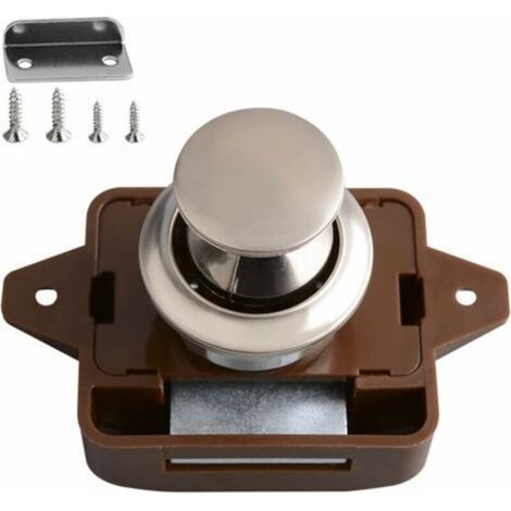 Push Button Latch Locks for Motorhome Furniture Lock Push Buttons Door Lock Furniture Closet for Cupboard, Camper Van, Yacht, Boat, Drawer (1/4)
