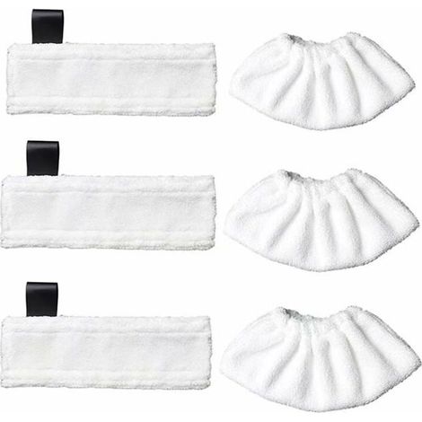 Lot de 3 lingettes de rechange en microfibre et 3 chiffons en microfibre pour Karcher Easy Fix SC1/SC2/SC3/SC4/SC5/SV7, chiffon (1/5)