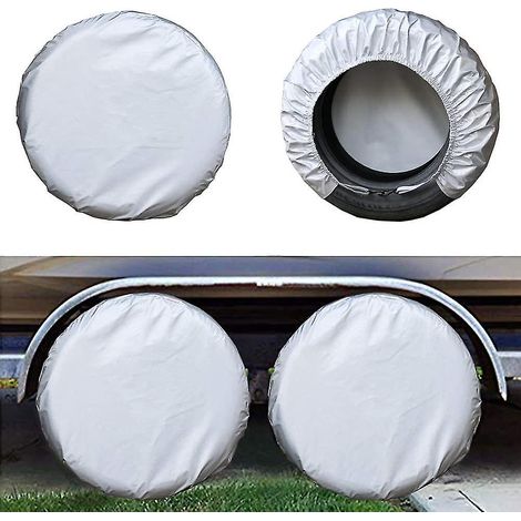 Lot de 4 housses de roue de secours étanches pour camping-car, caravane ou remorque, protection anticorrosion L (1/4)