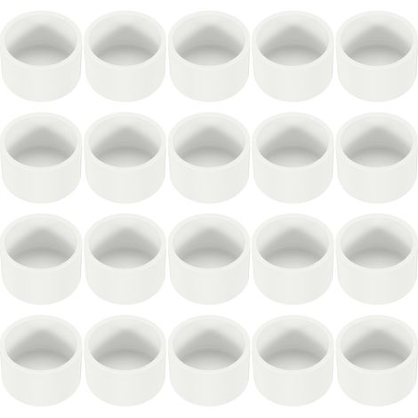 Embouts de tuyau en PVC de 1/9/16", lot de 20 embouts de tuyau pour construire des meubles en PVC, blanc (1/5)
