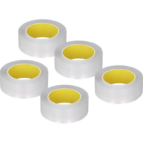 5 rouleaux de ruban adhésif double face transparent de 5 m pour murs, tapis, photos et décorations. (1/5)