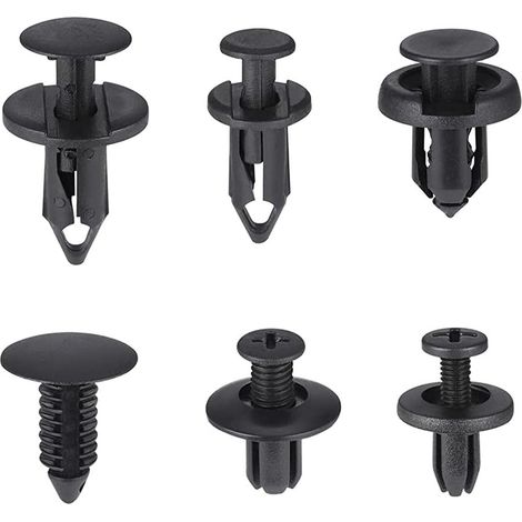 190 Pièces Rivet Plastique Clips Voiture, 6 Taille Clips de Retenue de Voiture Fixations, Vis Plastique Universelles pour Fixer les Panneaux et les Portes de Voiture(6 mm à 10 mm) (1/5)
