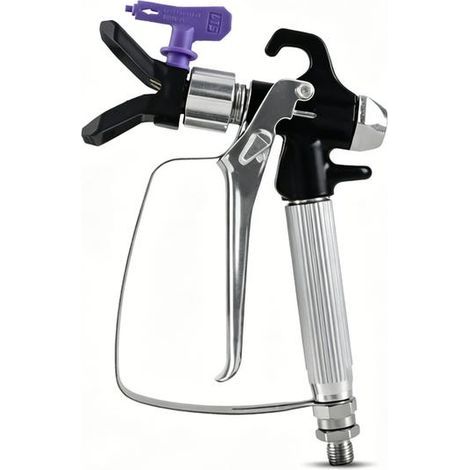 This multifunctional airless paint gun features a protective nozzle and is suitable for paints and varnishes. (1/5)