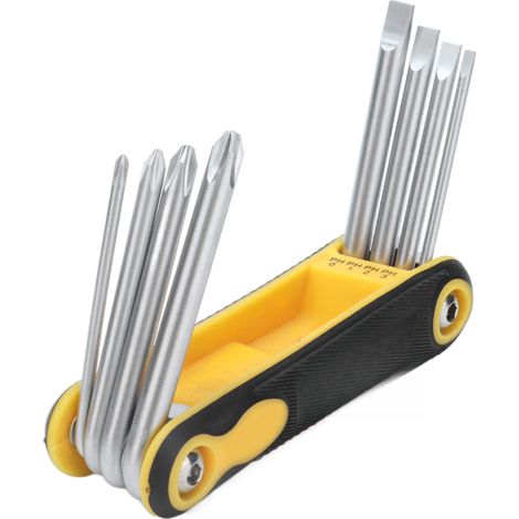 Tournevis pliant 8 en 1, kit d'outils portables à main avec fente cruciforme pour l'entretien (1/5)