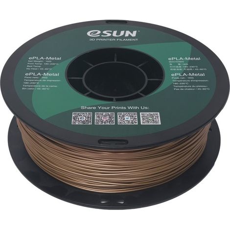eSUN PLA-Metal Filament, 1.75mm, 1000g eSUN PLA-Metal Filament 1.75mm 1000g Antique Brass