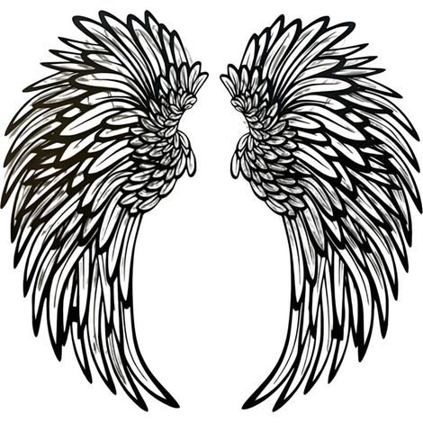 Ailes D'Ange - Sculpture Murale En Fer - Décoration Intérieure Salon Chambre Balcon - 30 cm Blanc Ou Noir - 1 Paire (1/5)