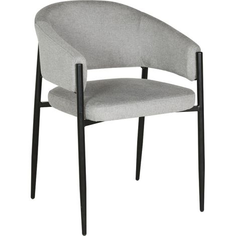 SARANO gepolsterter Stuhl, grauer Stoff (1/5)