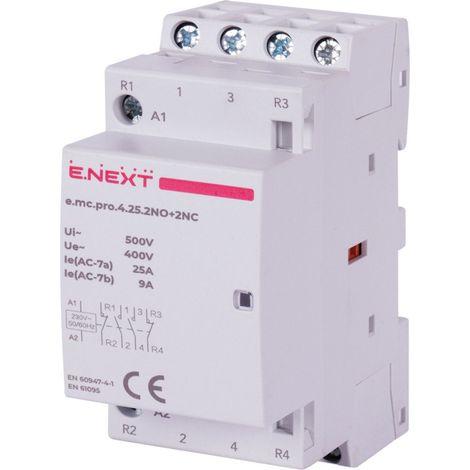 Contactor modular E.next p005222 PRO 4P 25A 2NO+2NC 230V CA