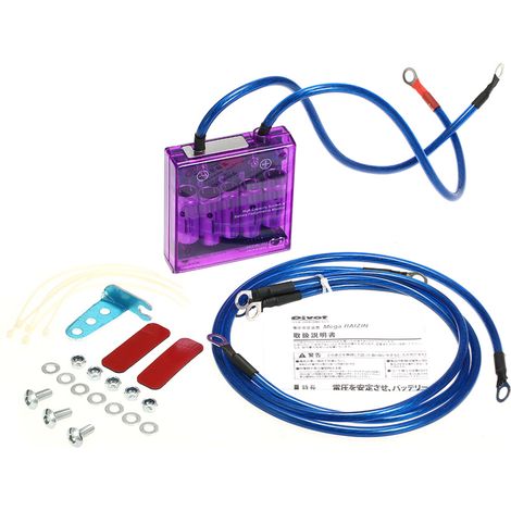 Stabilisateur de tension numérique de voiture, redresseur de régulateur électrique universel 12V avec câbles de terre et Kit de matériel de montage (1/5)