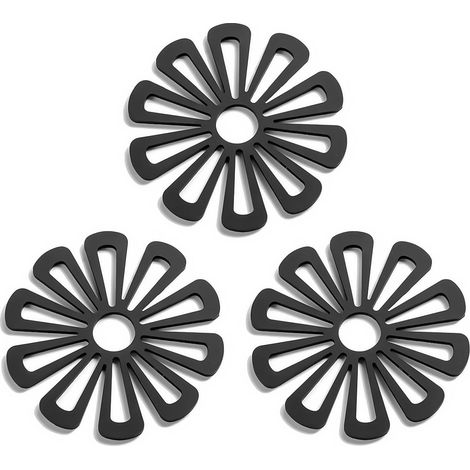 Lot de 3 dessous de plat en silicone pour poêles chaudes, antidérapants et résistants à la chaleur, pour plans de travail et tables. Convient également pour les casseroles et poêles chaudes. Couleur : (1/4)