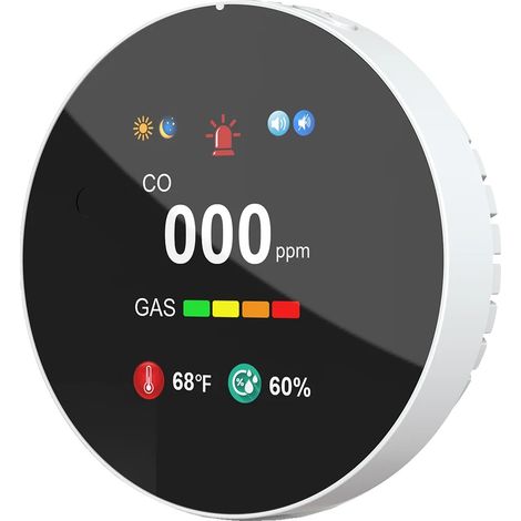 Alarma de gas, detección dual, monitoreo en tiempo real, blanca (1/2)