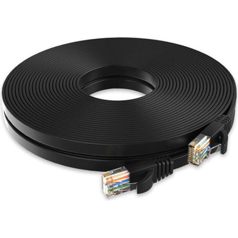 10m cat 7 plat câble ethernet - - réseau rj45 haut débit 10gbps 600mhz stp 8p8c pour routeur modem consoles jeux gigabit ne (1/3)