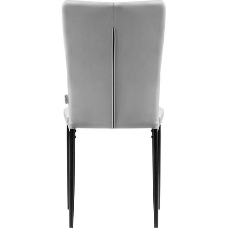 Set mit 4 Esszimmerstühlen aus dunkelgrauem Samt mit Metallbeinen 41 x 43 x 94,5 cm (1/5)