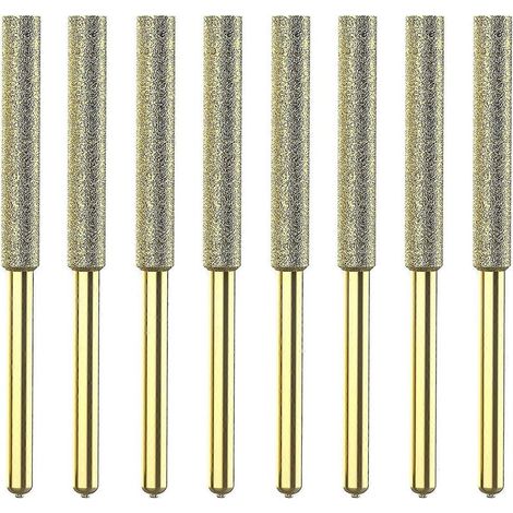 Affûteur diamanté plaqué titane 8 pièces pour tronçonneuse, haute dureté, lime pour tronçonneuse électrique (1/5)