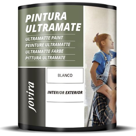 JOVIRA PINTURAS Pittura Ultramatte. 750 ML Esterni/interni, lavabile, super coprente e opaco, bianco. (750 Millilitri, Bianco). C-15 (1/5)