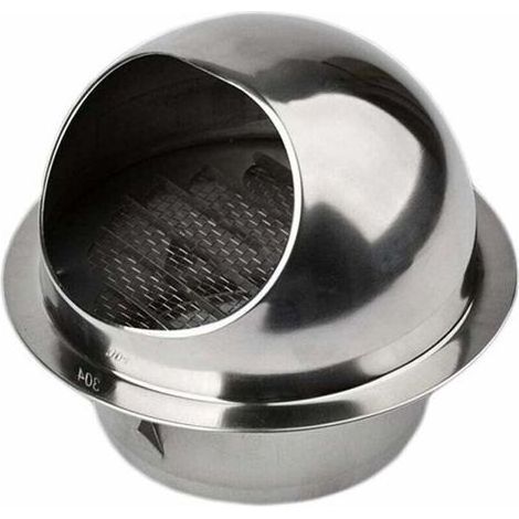 Ventilateur rond en acier inoxydable, diamètre 100 mm – moustiquaire – ouverture de ventilation murale – résistant aux intempéries (1/5)