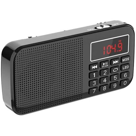 Radio portable rechargeable FM 3000mAh – Fonction horloge et réveil – Éclairage de secours – Prise en charge MP3/USB/AUX (1/5)
